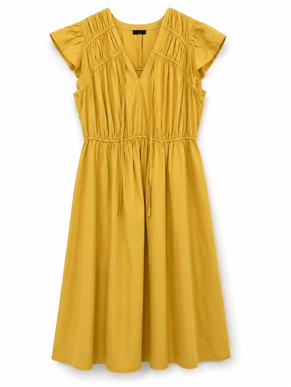 Lane Bryant Mustard Yellow Flutter Sleeve Midi Dress Size 18